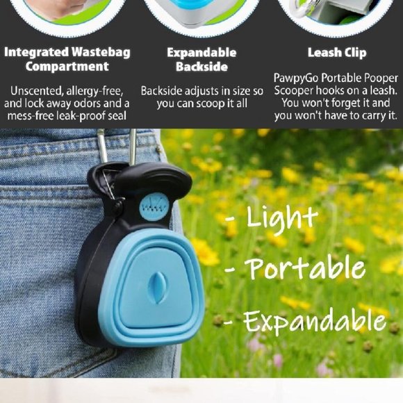 Pet Poop Picker Plastic Folding Pet Pooper Scooper With Bags(1 Pack) - Picture 7 of 8